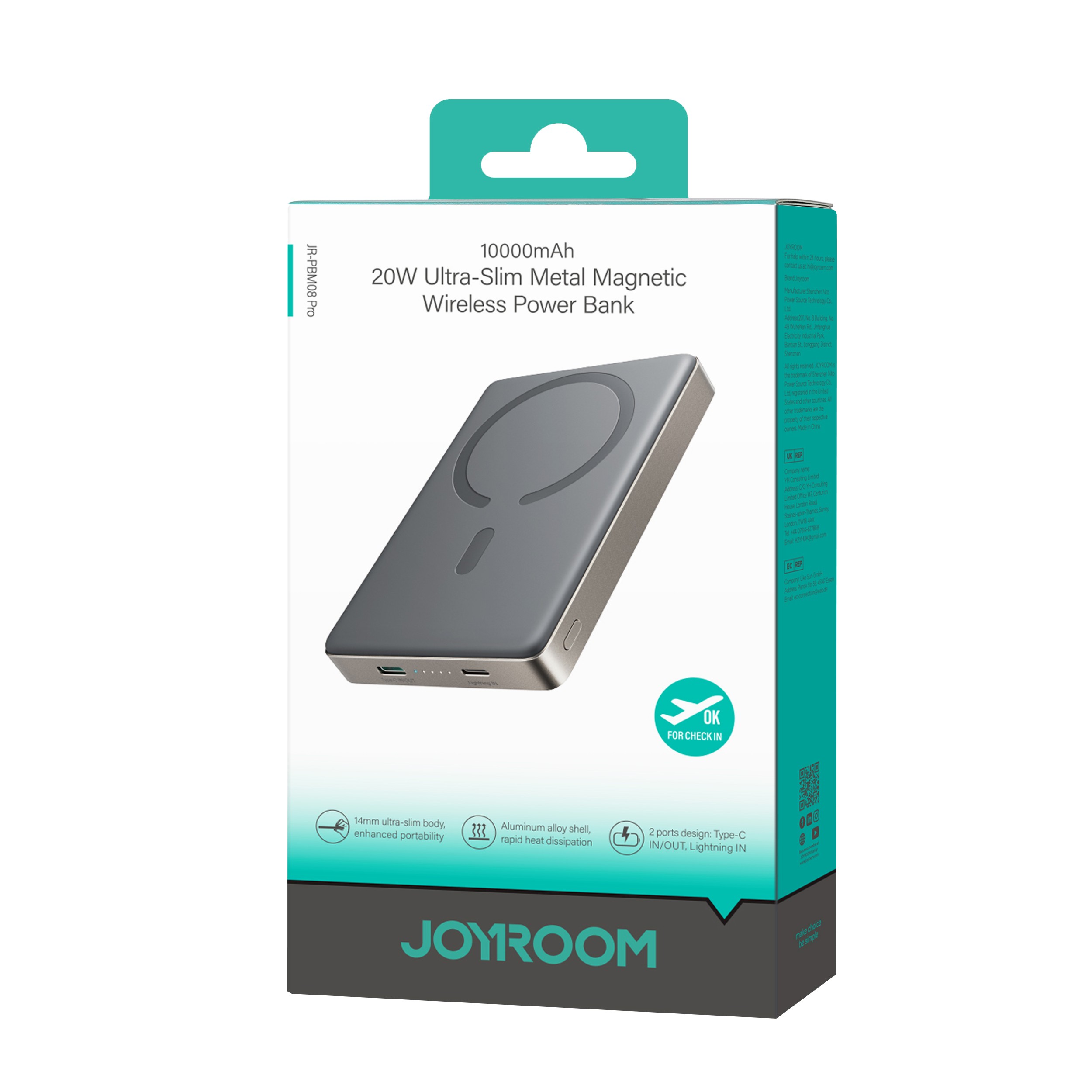 Joyroom JR-PBM08 Pro 10000mAh 20W MagSafe Powerbank - Titán