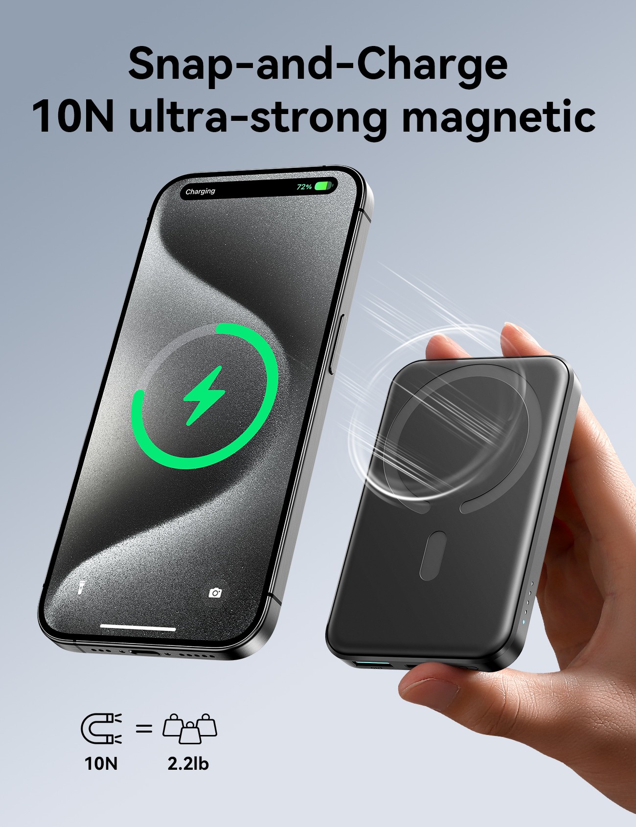 Joyroom JR-W020 Mini 5000mAh 20W MagSafe Powerbank - Fekete