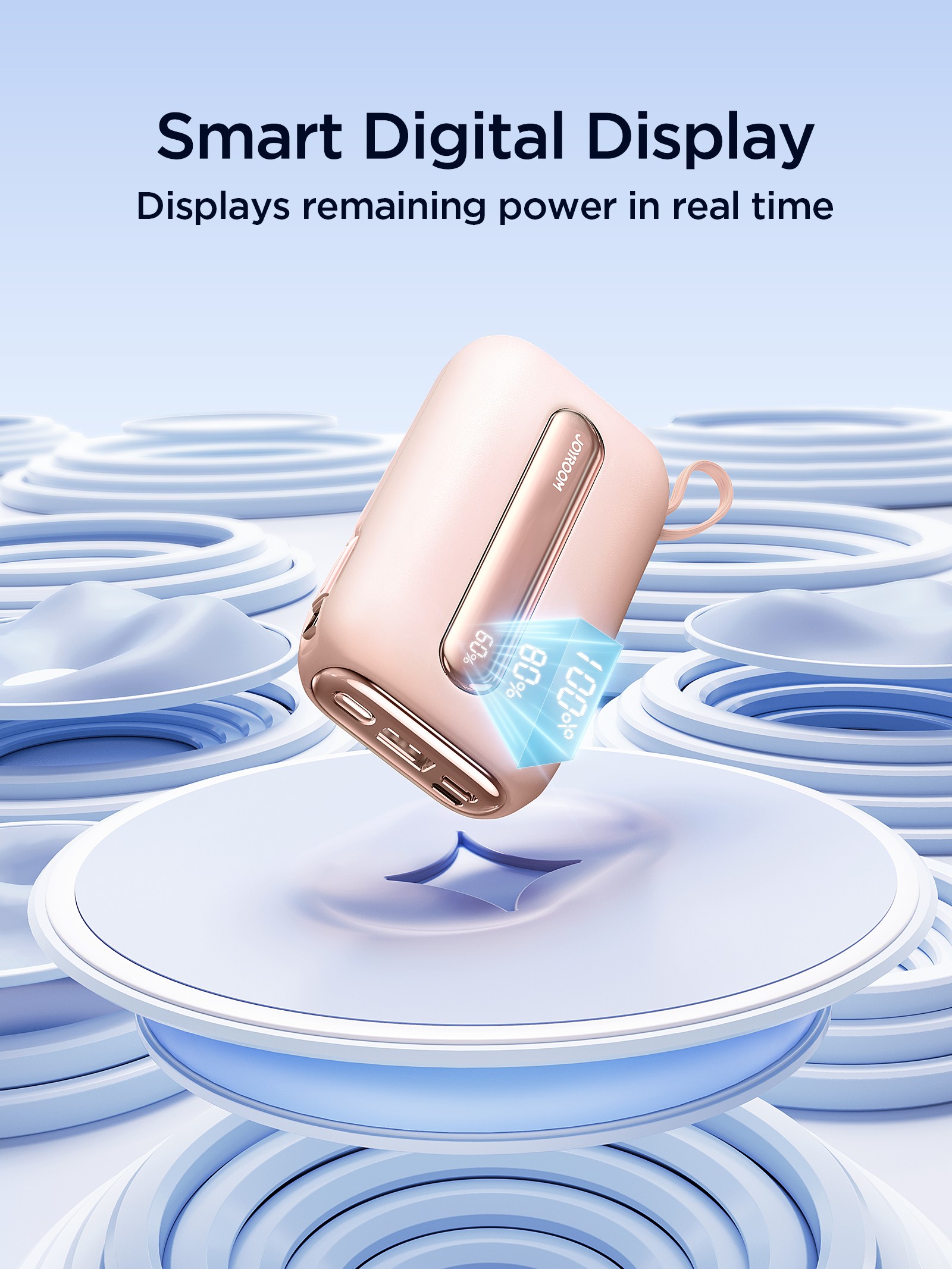 Joyroom JR-L012 Plus 20000mAh 22.5W beépített Type-C/Lightning kábeles Pow