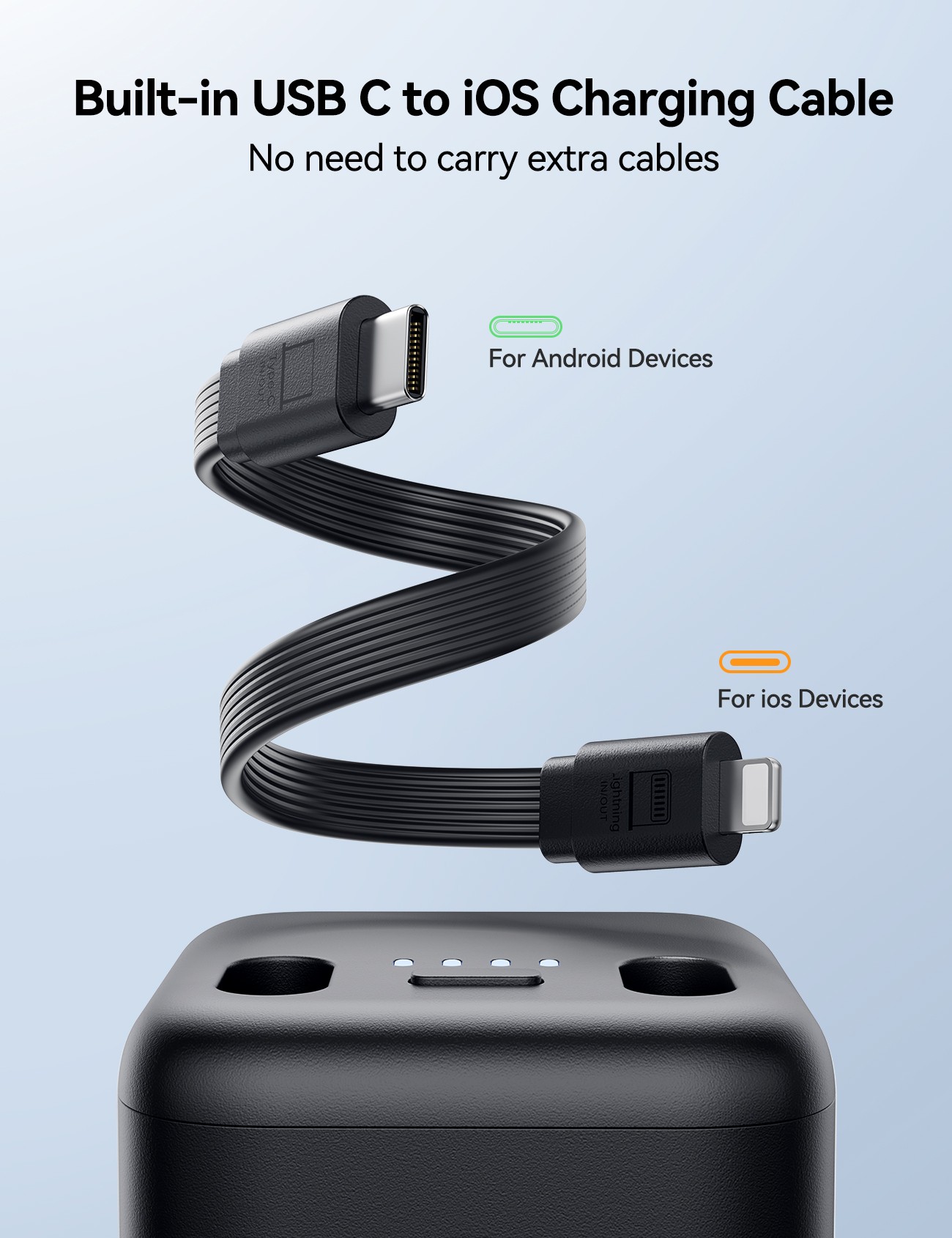 Joyroom JR-W13 5000mAh Powerbank és Apple iWatch Töltő - Fekete