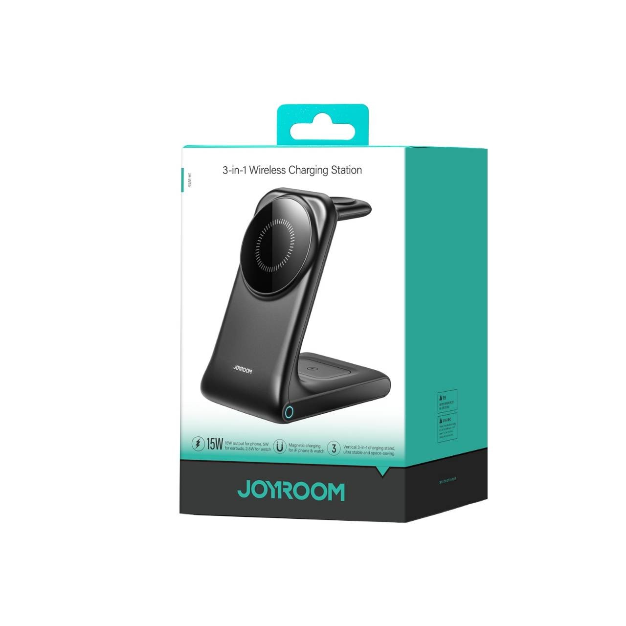 Joyroom JR-W15 3in1 Wireless Asztali Töltő - Fekete