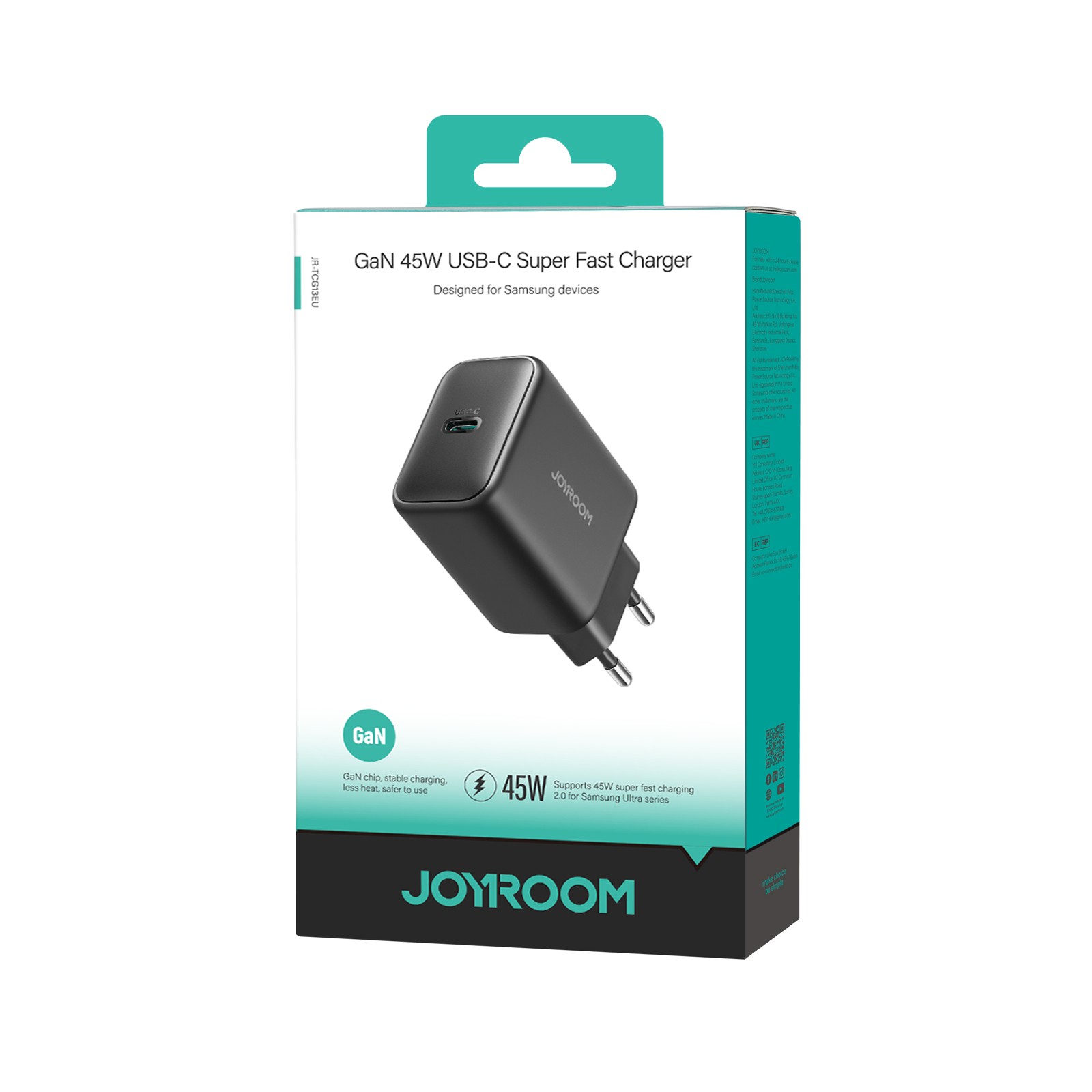 Joyroom JR-TCG13 45W Hálózati Töltő - Fekete