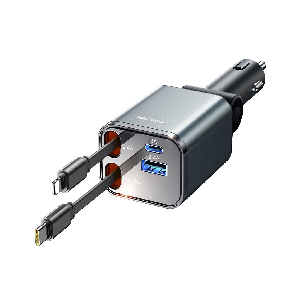 Joyroom CCL05 50W 4in1 Autós Töltőfej és Adatkábel - Fekete