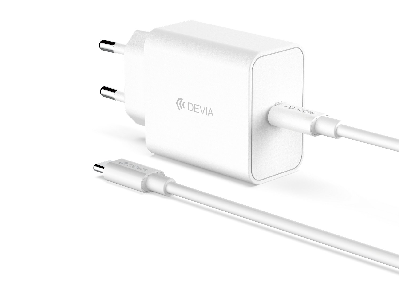 Devia GS-W45A0948 Rocket PD 45W Hálózati Töltőfej + PD USB Type-C Töltőkáb