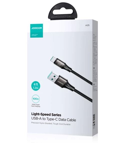 Joyroom S-A25 100W USB Type-C 1.2M Adatkábel - Fekete