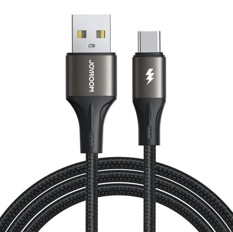 Joyroom S-A25 USB Type-C 3A 1.2M Adatkábel - Fekete