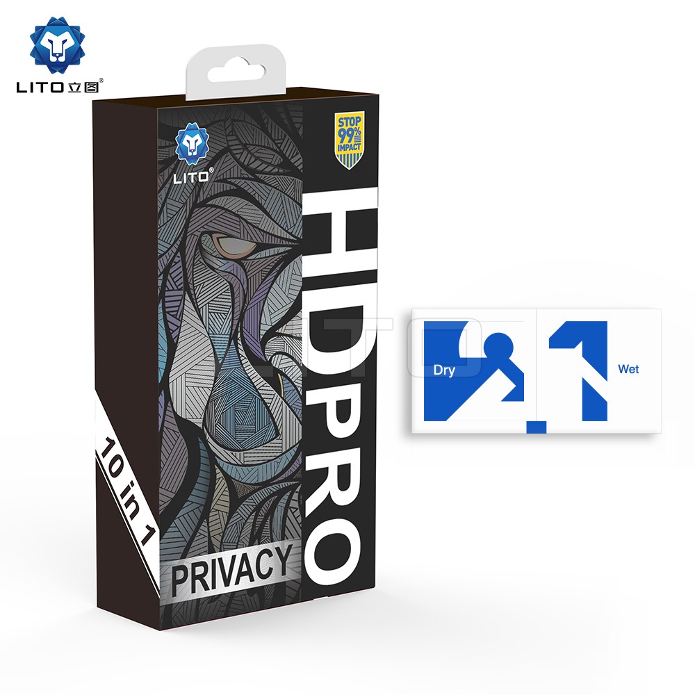 Apple iPhone 17 Pro Max Lito HD Pro ESD Privacy 2.5D Full Üvegfólia - Feke
