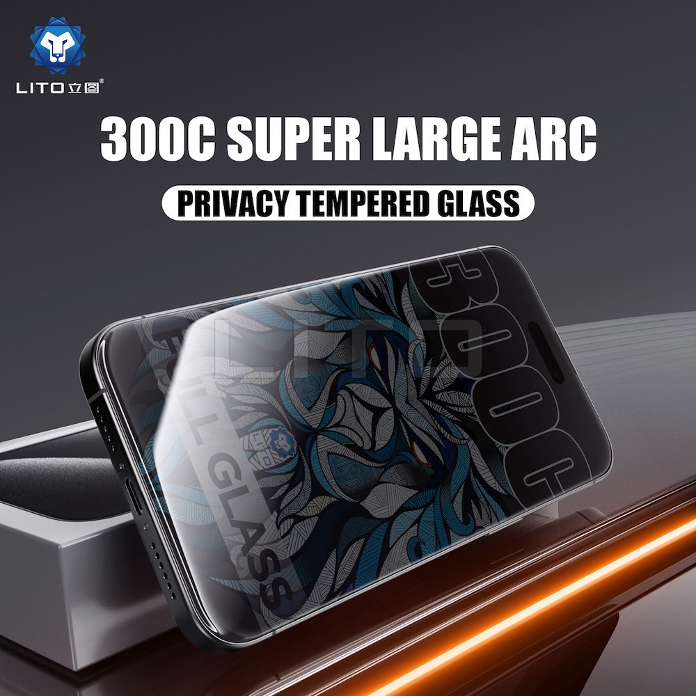 Apple iPhone 13/13 Pro/14 Lito D+ Max 300C ESD Privacy 2.5D Full Üvegfólia