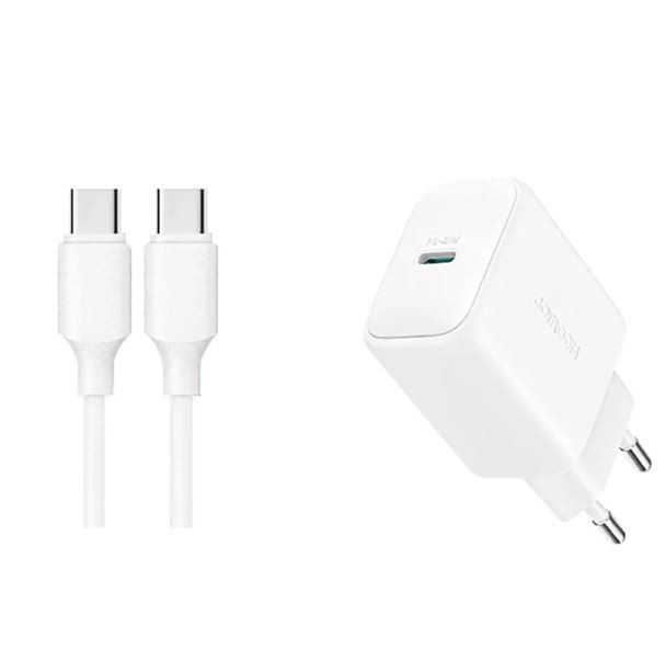 Joyroom JR-TCF20 20W Hálózati Töltő + USB-C 1M Adatkábel - Fehér