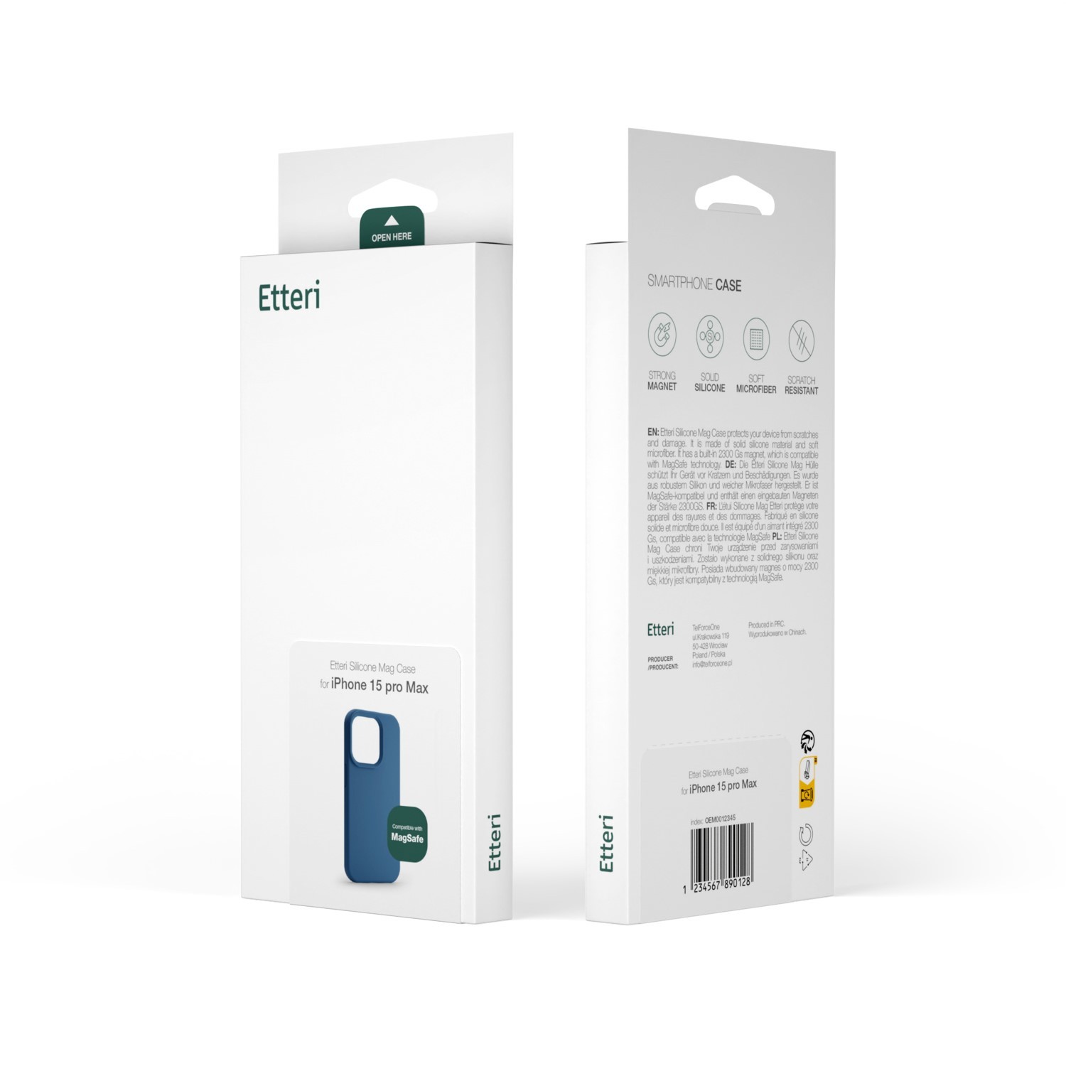 Apple iPhone 16 Pro Etteri Silicone Magsafe Hátlap - Kék