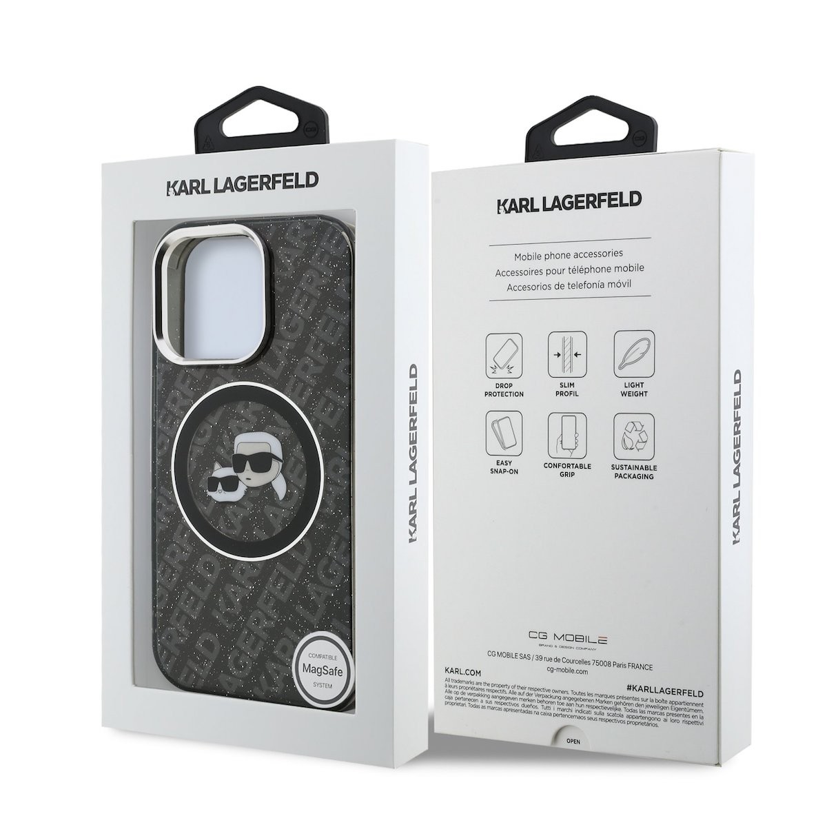 Apple iPhone 15 Pro Max KARL LAGERFELD KLHMP15XHMKBKCHK Magsafe IML Hátlap