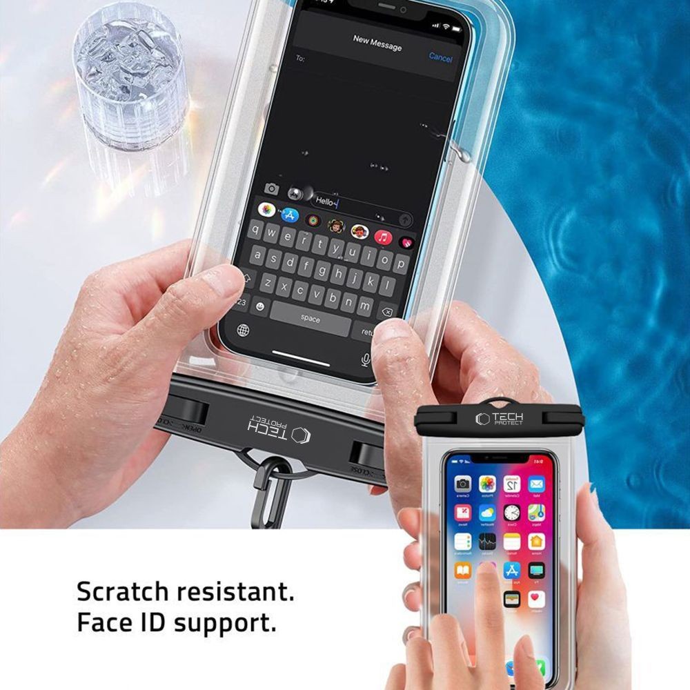 Tech-Protect UWC7 6.9'' Vízálló Mobiltelefon Tok - Fekete