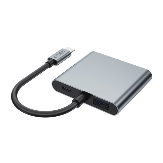 Tech-Protect HB08 3in1 USB-C - USB-A 3.0 / HDMI 4K 60Hz HUB Adapter - Graf