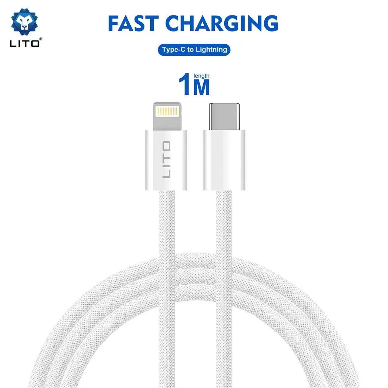 Lito LD04 PD 60W Lightning 1M Adatkábel - Fehér