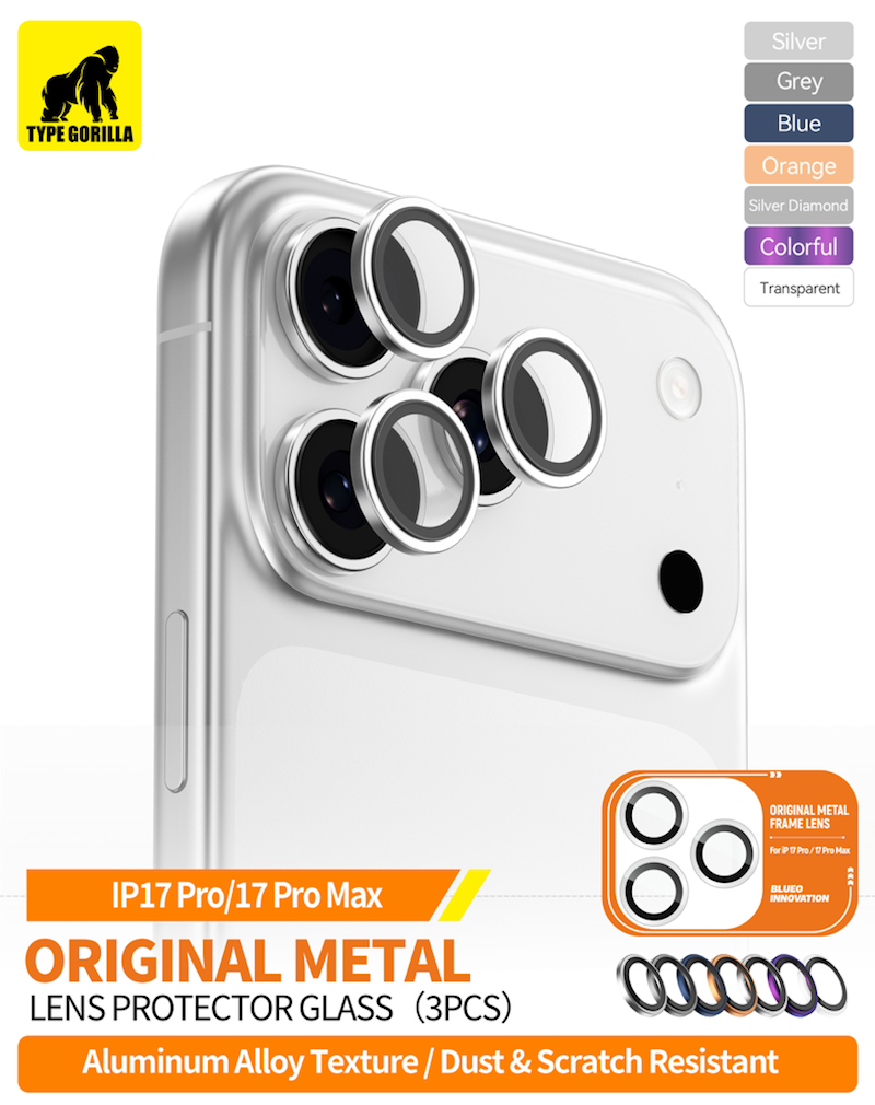Apple iPhone 17 Pro/17 Pro Max TG Original Metal 3D Kameravédő Üvegfólia -