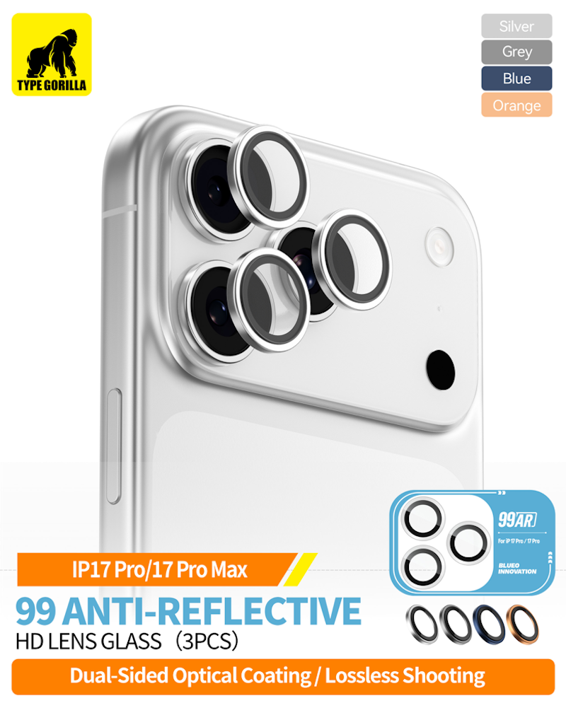 Apple iPhone 17 Pro/17 Pro Max TG AR PVD Titanium Kameravédő Üvegfólia - E