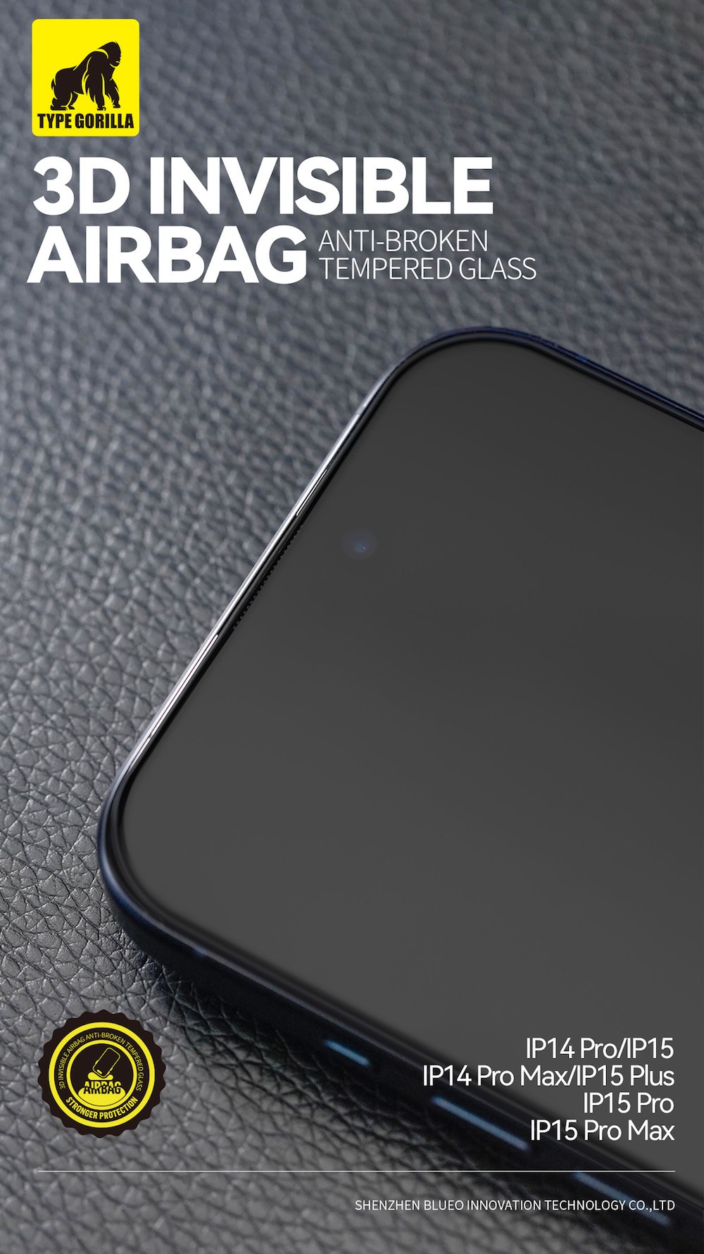 Apple iPhone 16 Pro /17/17 Pro TG Invisible Airbag Anti-Broken 3D Full Üve
