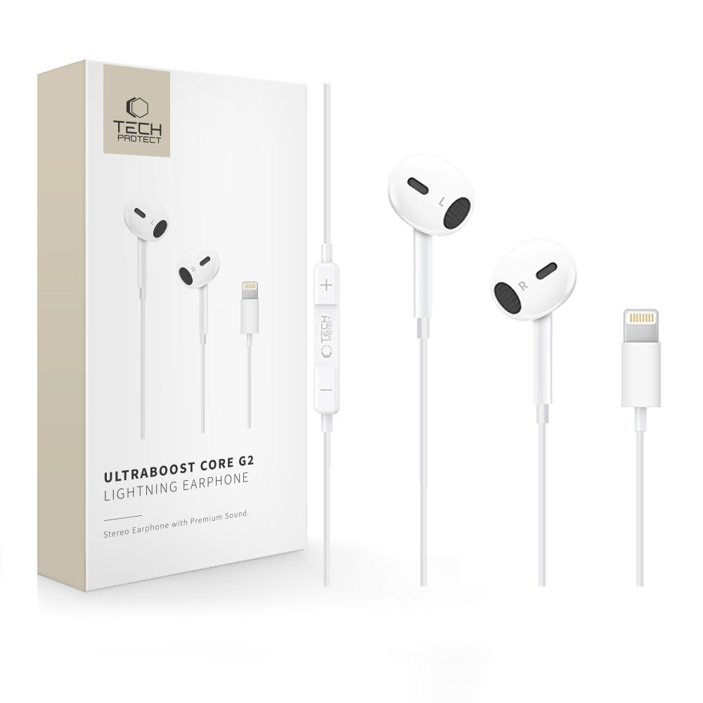 Tech-Protect UltraBoost G2 Lightning Headset - Fehér