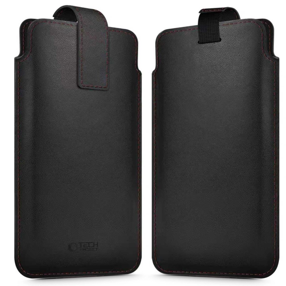 Tech-Protect SM65 Univerzális Kihúzós Bőrtok 6.0-6.9 inch méret - Fekete
