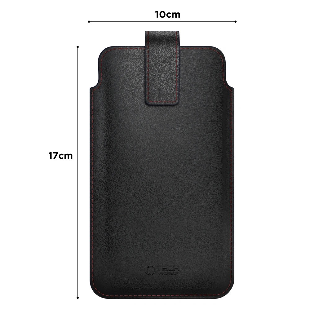 Tech-Protect SM65 Univerzális Kihúzós Bőrtok 6.0-6.9 inch méret - Fekete