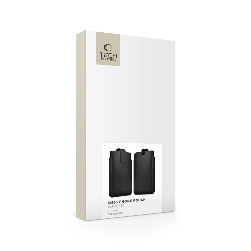 Tech-Protect SM65 Univerzális Kihúzós Bőrtok 6.0-6.9 inch méret - Fekete