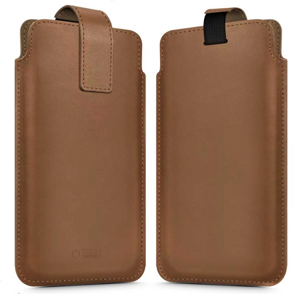 Tech-Protect SM65 Univerzális Kihúzós Bőrtok 6.0-6.9 inch méret - Barna