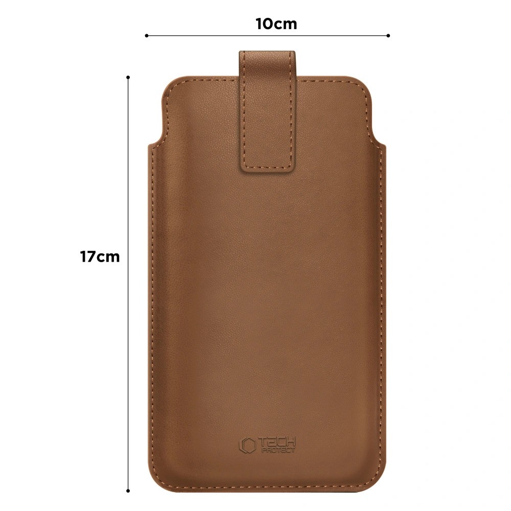 Tech-Protect SM65 Univerzális Kihúzós Bőrtok 6.0-6.9 inch méret - Barna