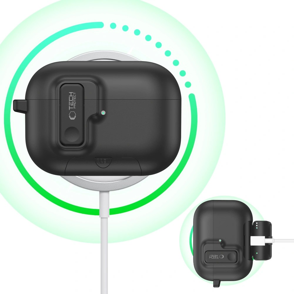 Apple AirPods Pro 3 Tech-Protect Biztonsági Tok - Fekete