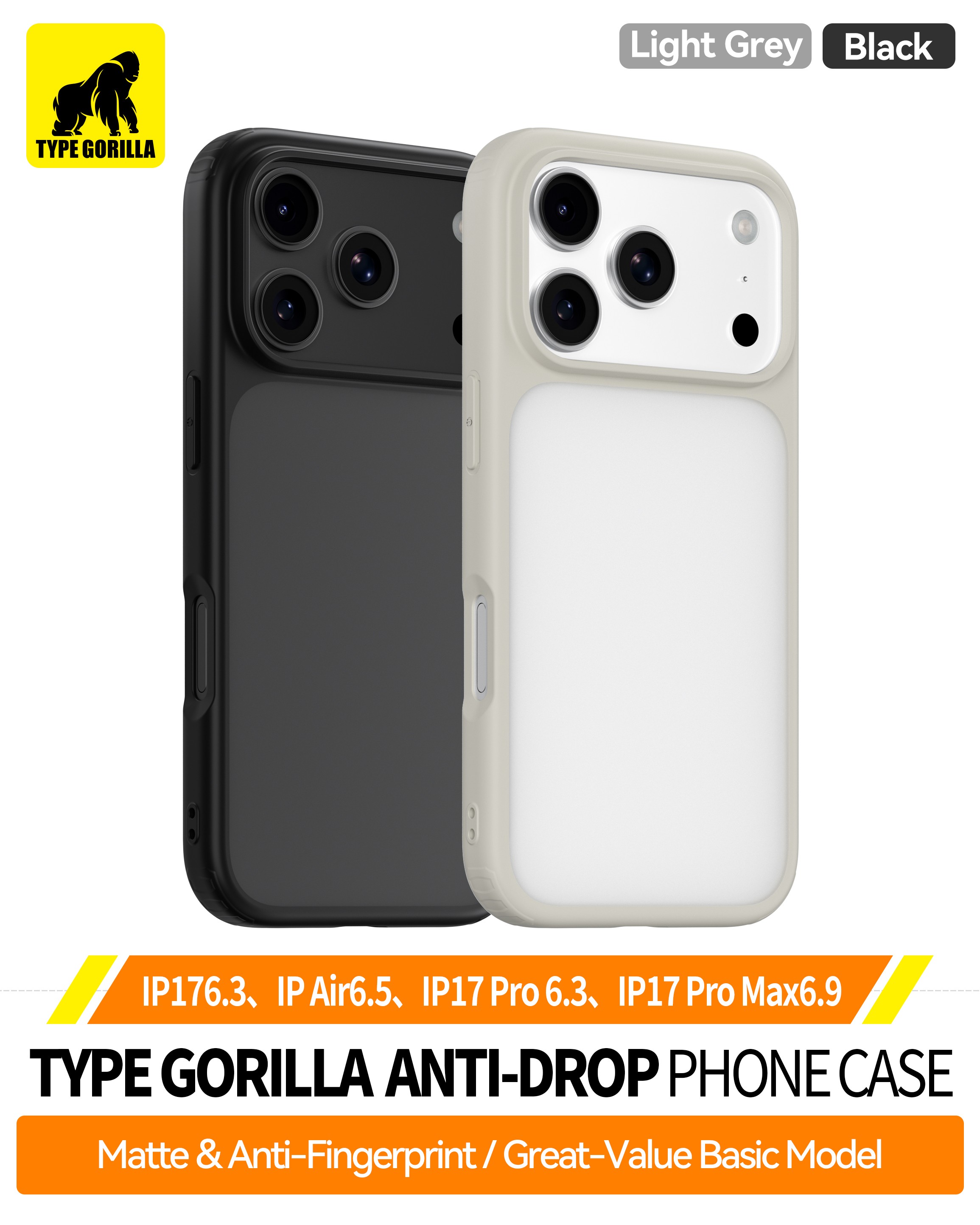 Apple iPhone 17 Pro TG Anti-Drop Hátlap - Fekete