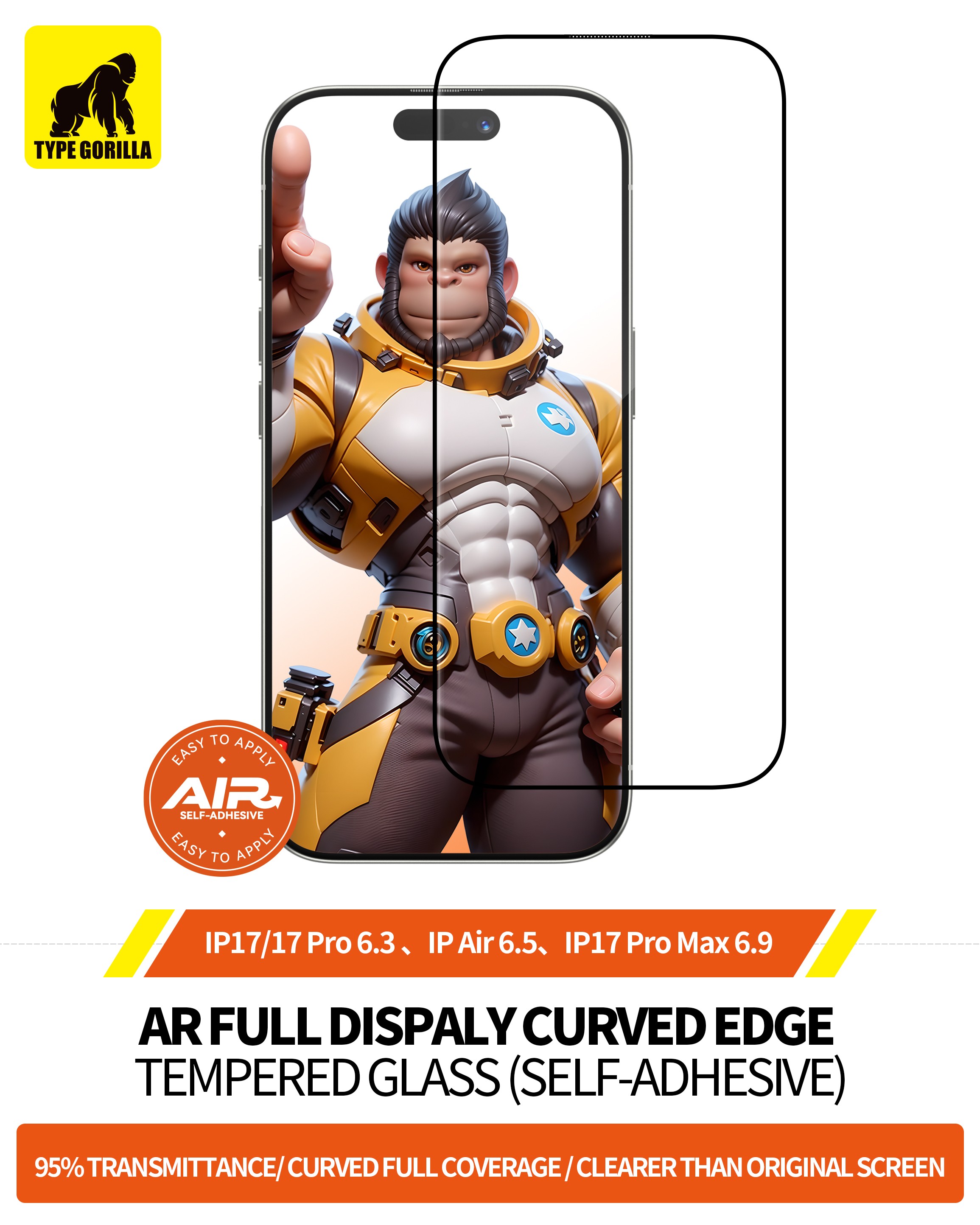 Apple iPhone 17 Air TG Anti-Reflective 2.5D Üvegfólia - Fekete