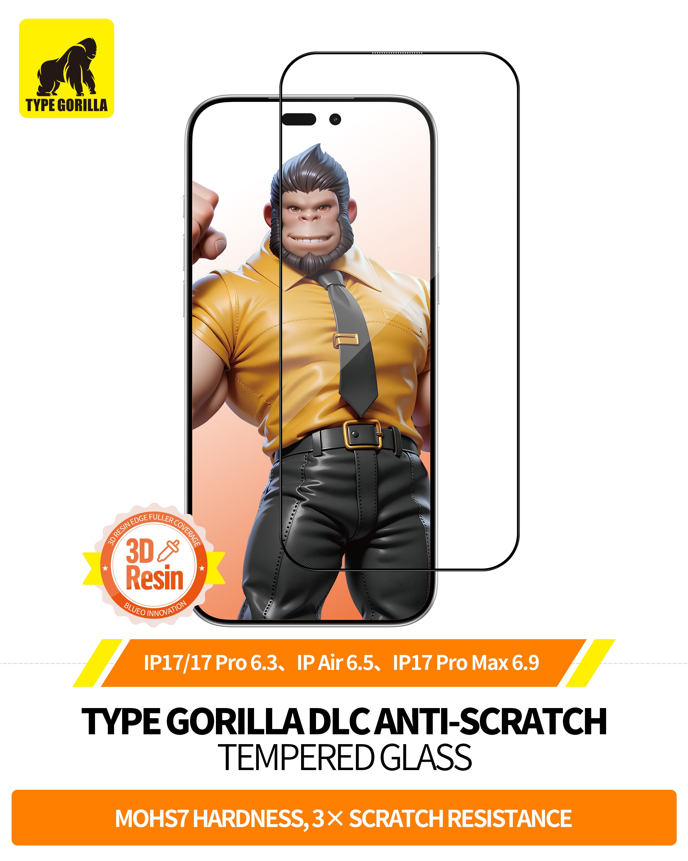 Apple iPhone 16 Pro/17/17 ProTG Diamond Like Carbon (DLC) 2.5D Üvegfólia -