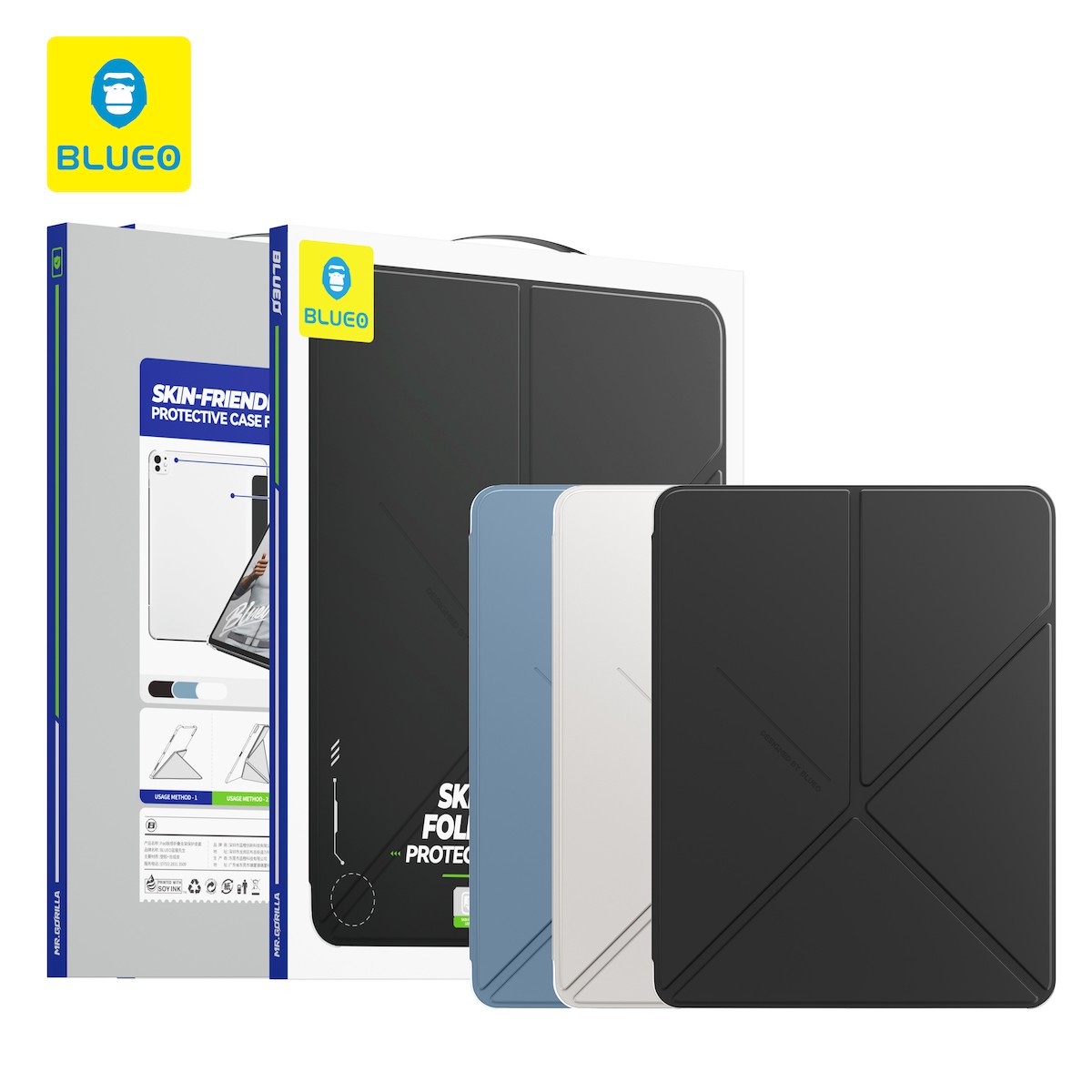 Apple iPad 11'' (2025) Blueo Könyvtok - Fekete
