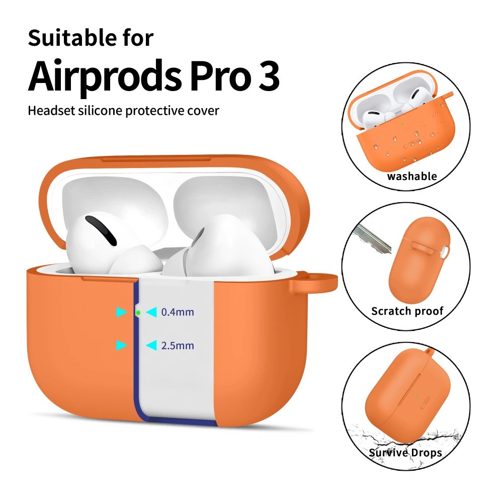 Apple AirPods Pro 3 Tech-Protect Szilikon Tok - Narancssárga