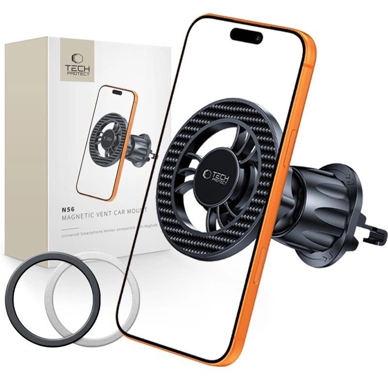 Tech-Protect N56 Autós Magsafe Tartó - Fekete