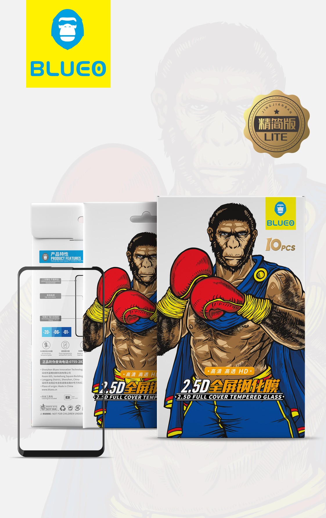 Apple iPhone 12 Mini Blueo Lite 2.5D Full Üvegfólia - Átlátszó