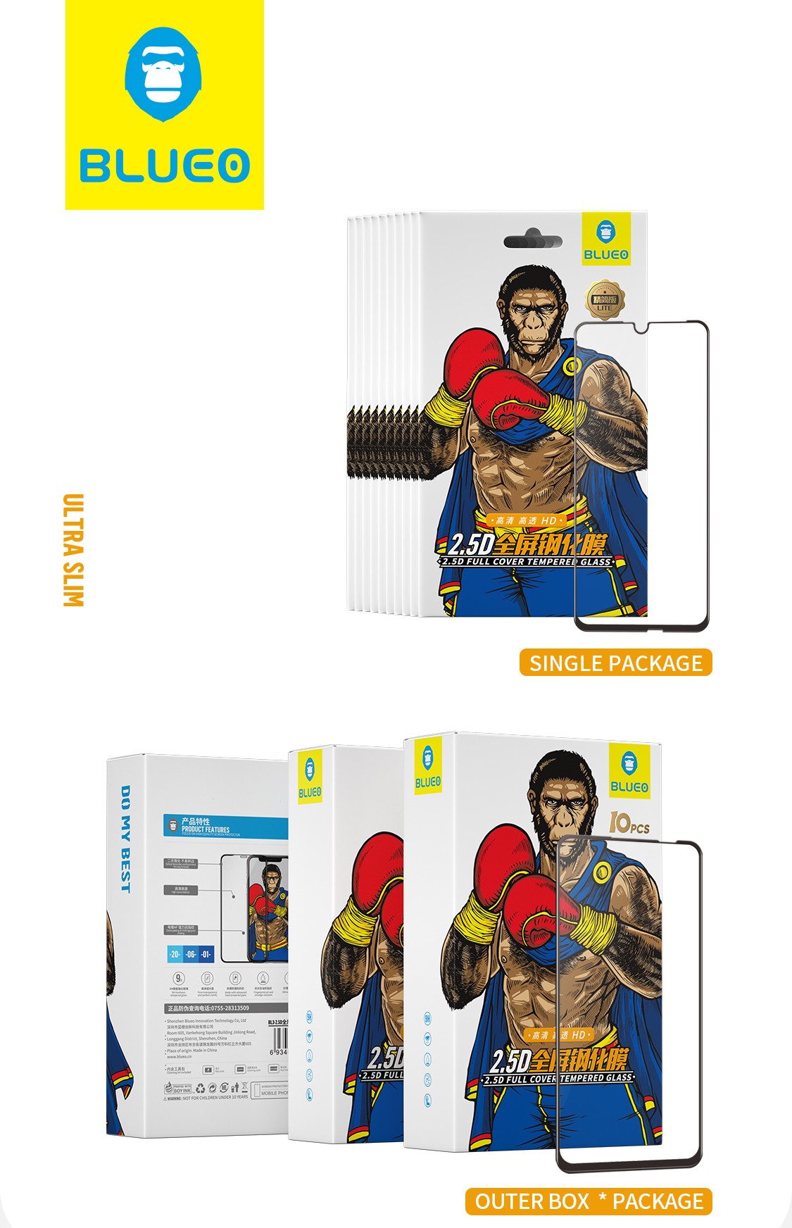 Apple iPhone 12 Mini Blueo Lite 2.5D Full Üvegfólia - Átlátszó