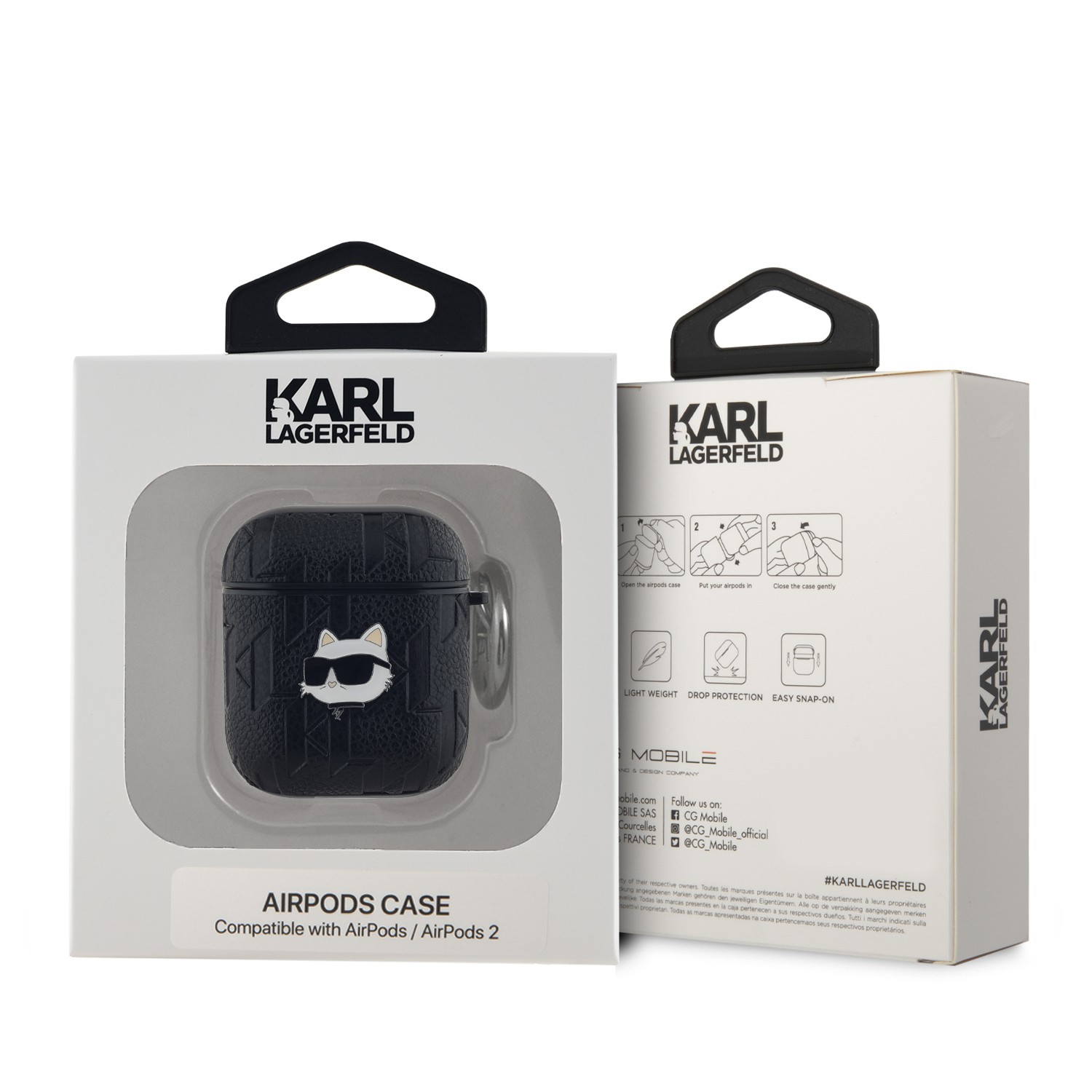 Apple Airpods 1/2 KARL LAGERFELD KLA2PGCHPK Tartó - Fekete