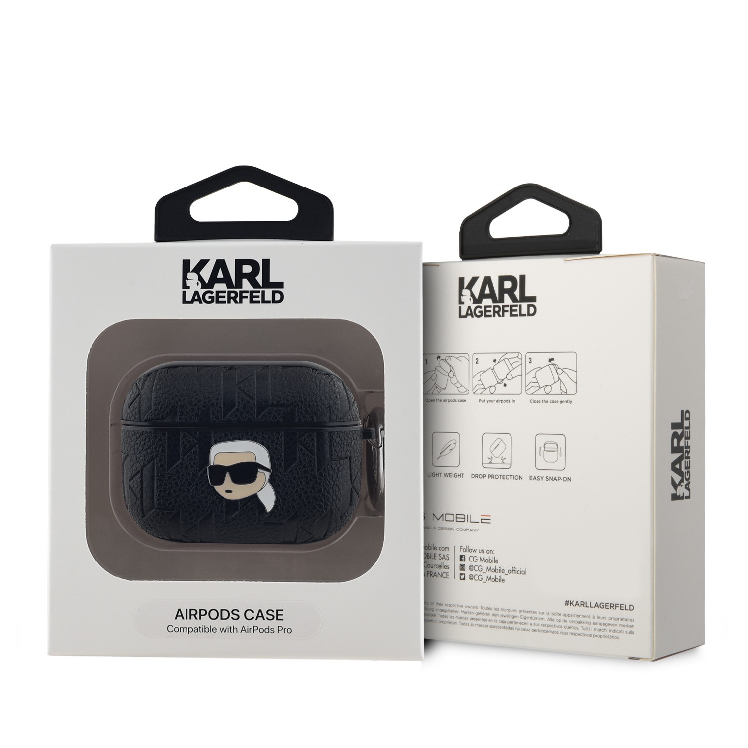 Apple Airpods Pro KARL LAGERFELD KLAPPGKIPK Tartó - Fekete