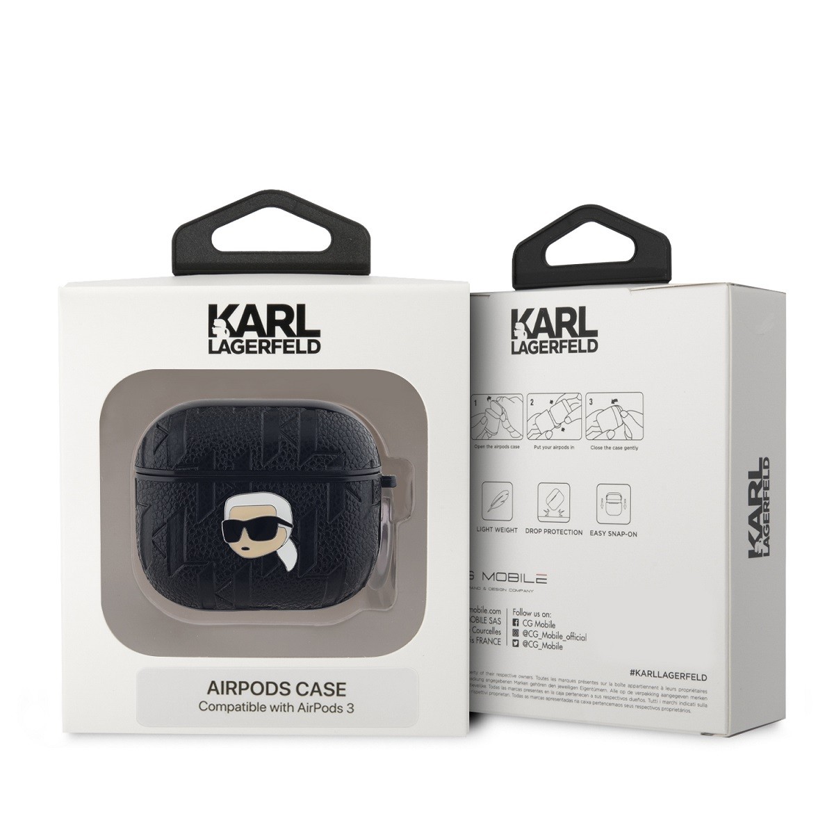 Apple Airpods 3 KARL LAGERFELD KLA3PGKIPK Tartó - Fekete