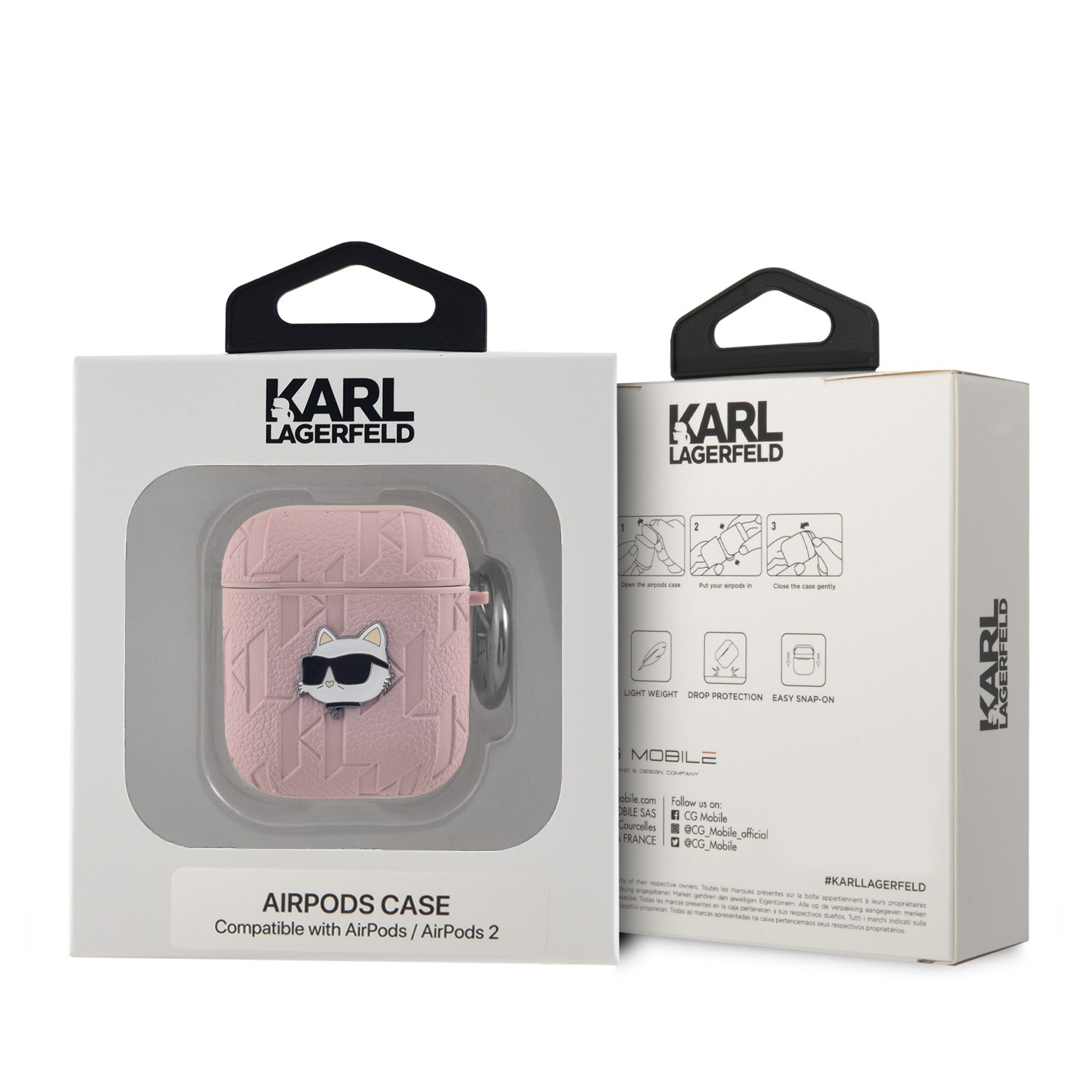Apple Airpods 1/2 KARL LAGERFELD KLA2PGCHPP Tartó - Rózsaszín
