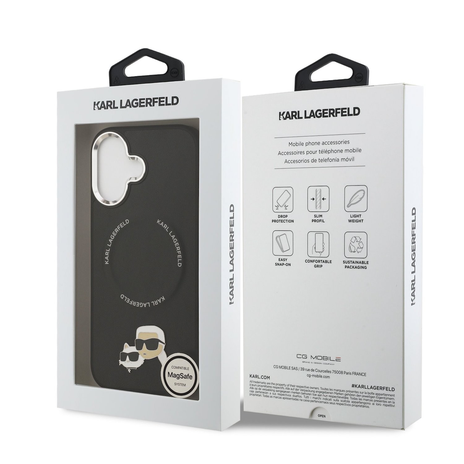 Apple iPhone 17 KARL LAGERFELD KLHMP17SPSMLRKCK Magsafe Hátlap - Fekete