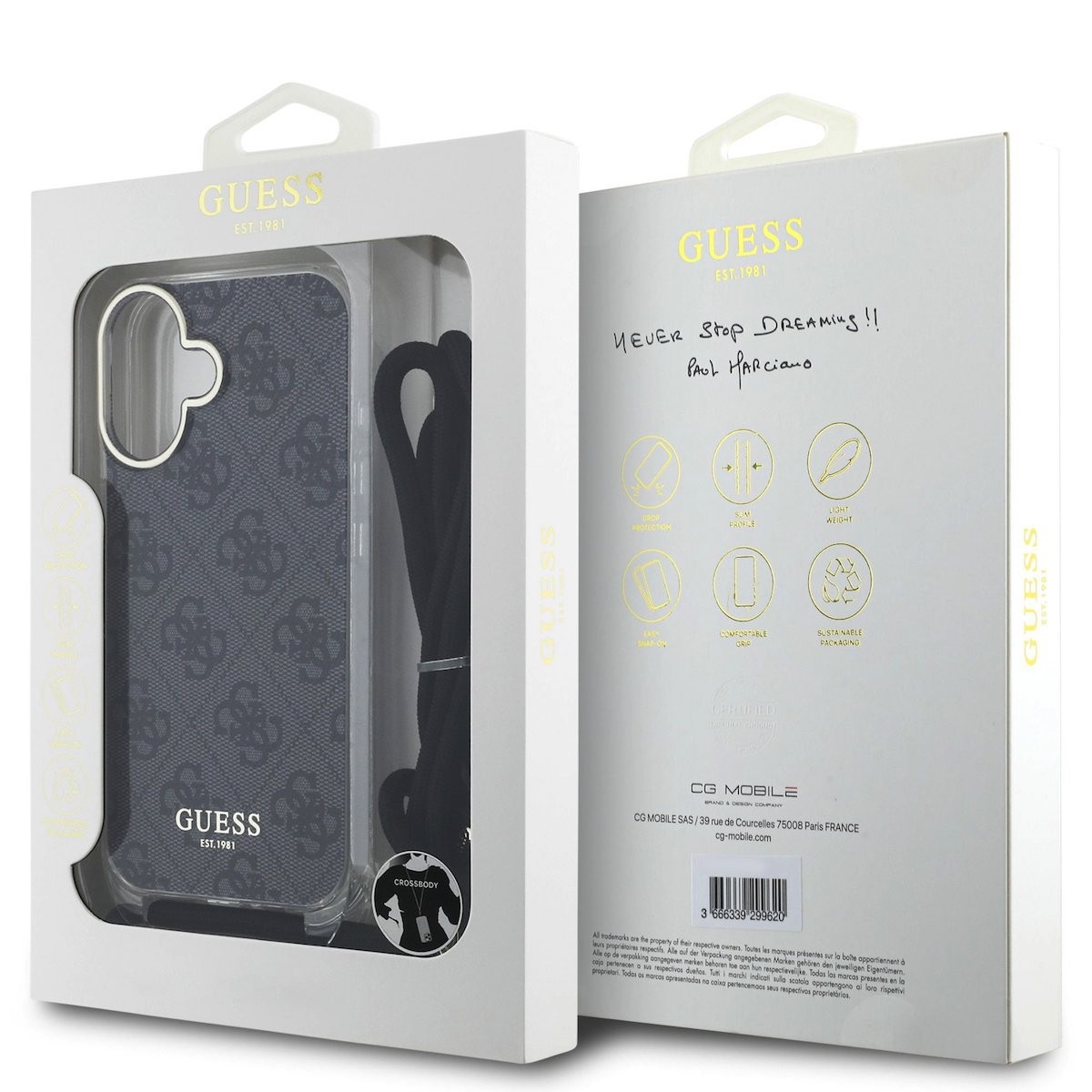 Apple iPhone 16 GUESS GUHCP16SSHC4SEK IML Hátlap - Fekete