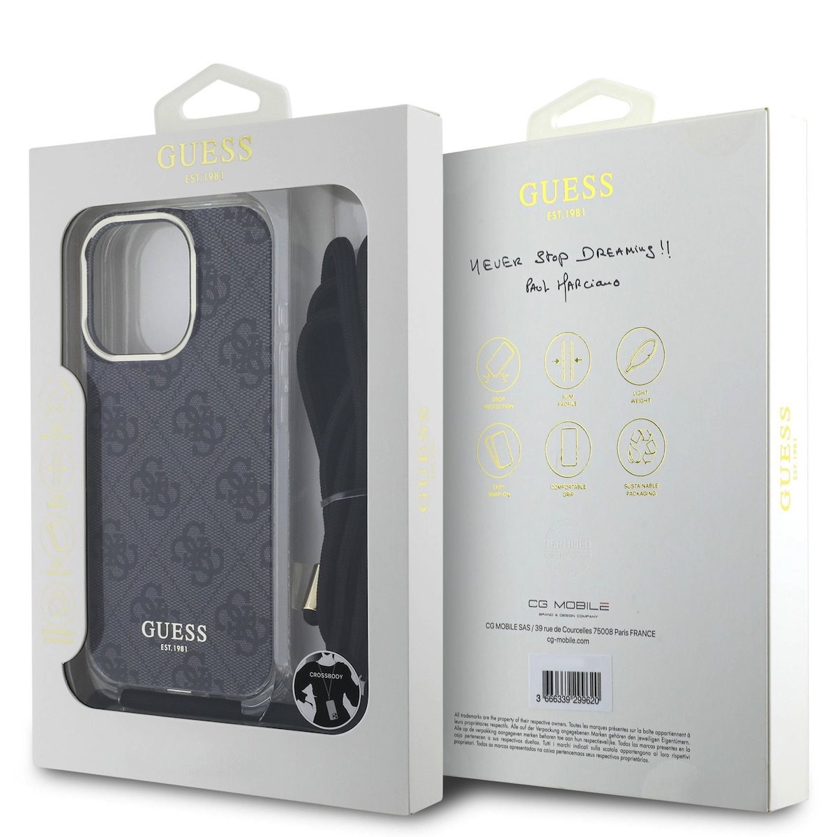 Apple iPhone 16 Pro GUESS GUHCP16LSHC4SEK IML Hátlap - Fekete