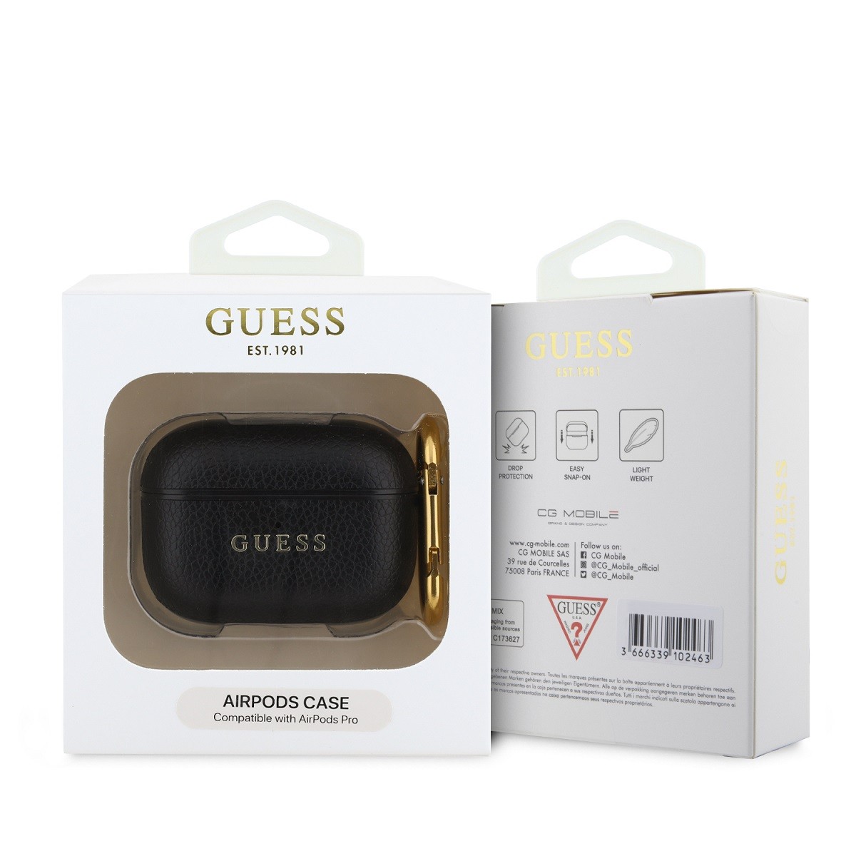 Apple Airpods Pro GUESS GUAPPGUGMK Tartó - Fekete