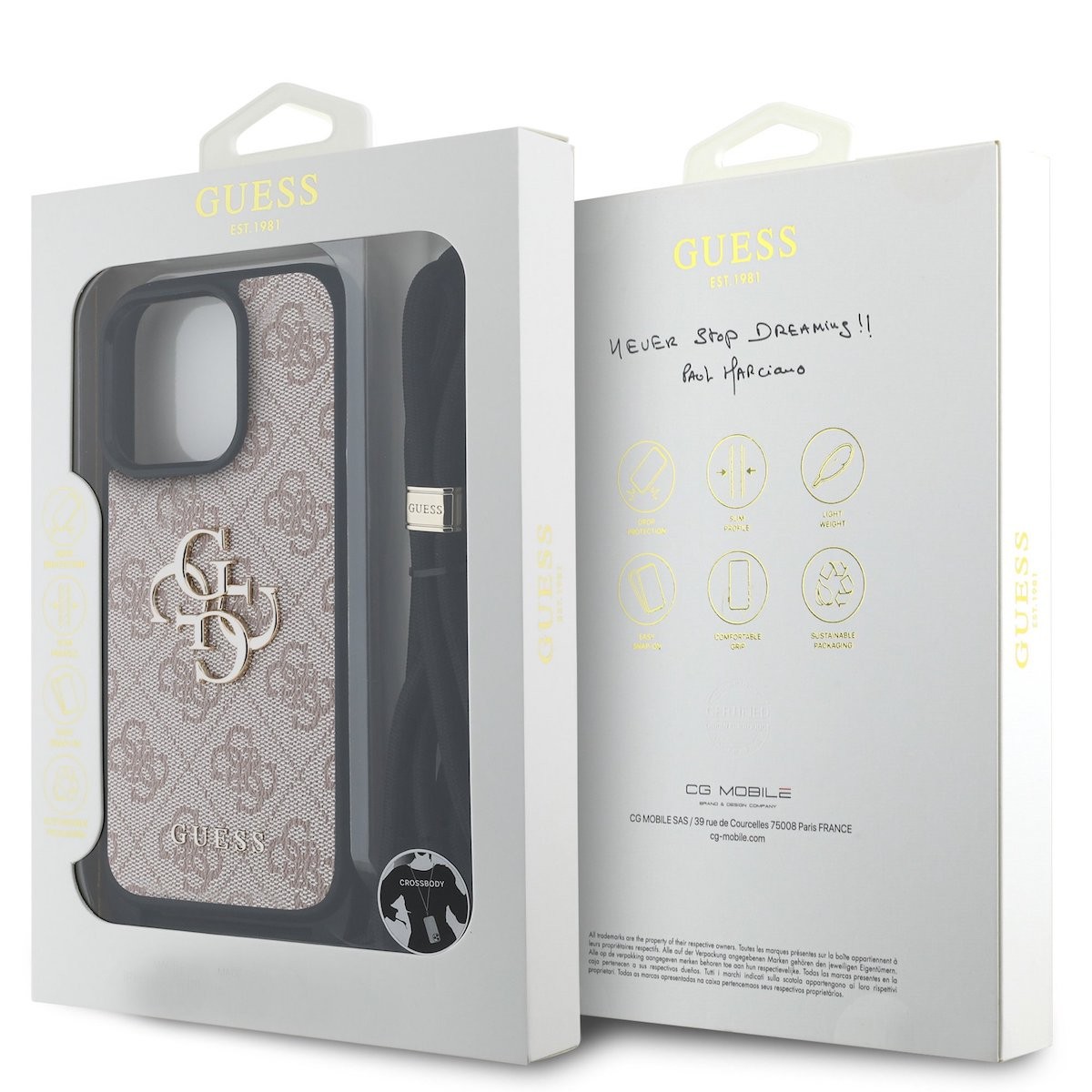 Apple iPhone 15 Pro GUESS GUHCP15LP4GMGCRP Hátlap - Rózsaszín