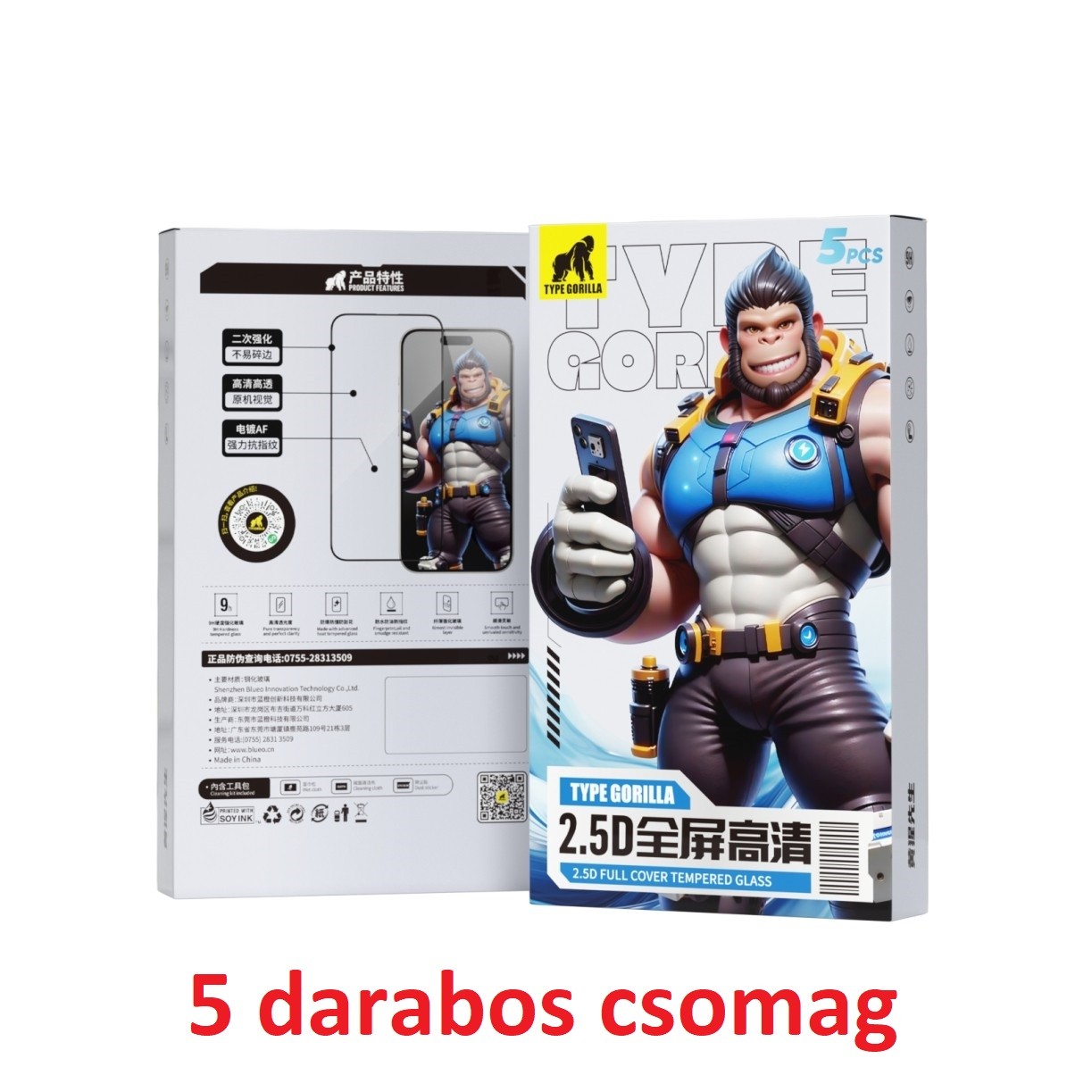 Apple iPhone 15 Pro Max TG ESD Anti-Static 5 Darabos 2.5D Full Üvegfólia -