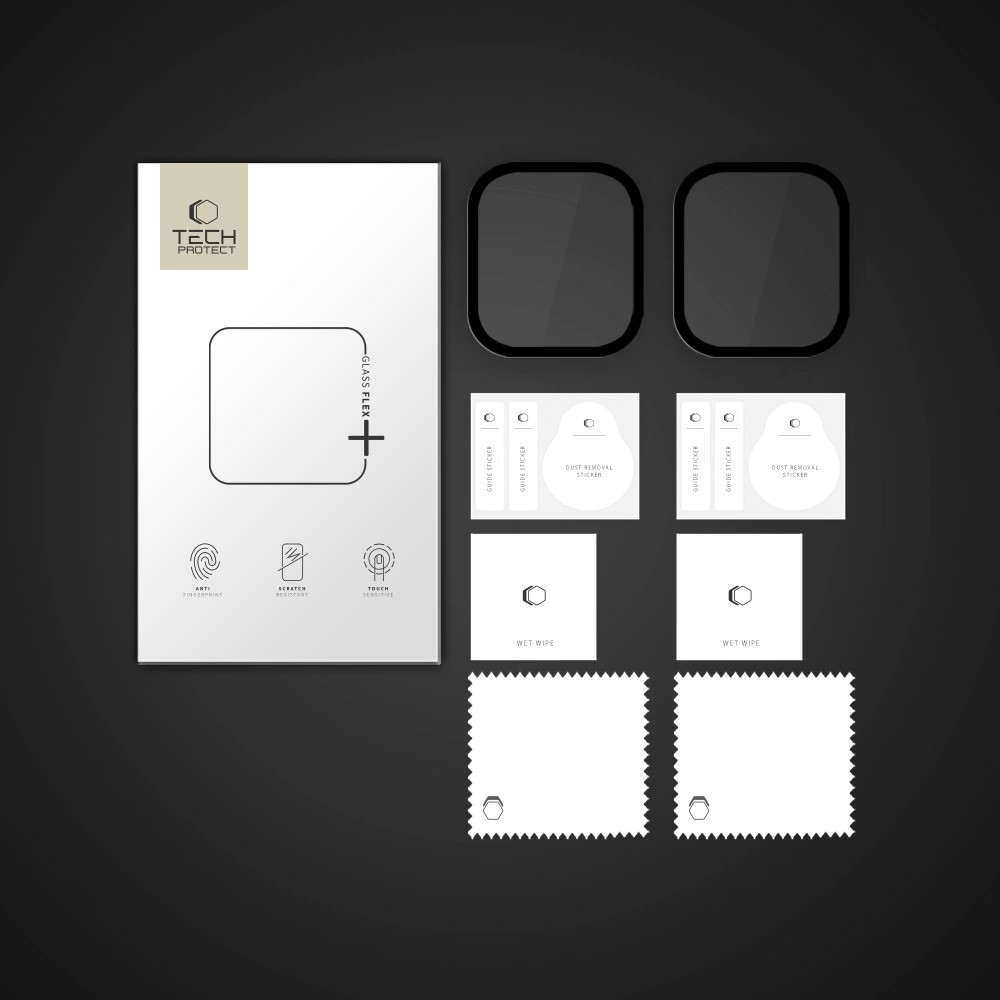 Apple iWatch 46mm 2 darabos Tech-Protect üvegfólia - Fekete