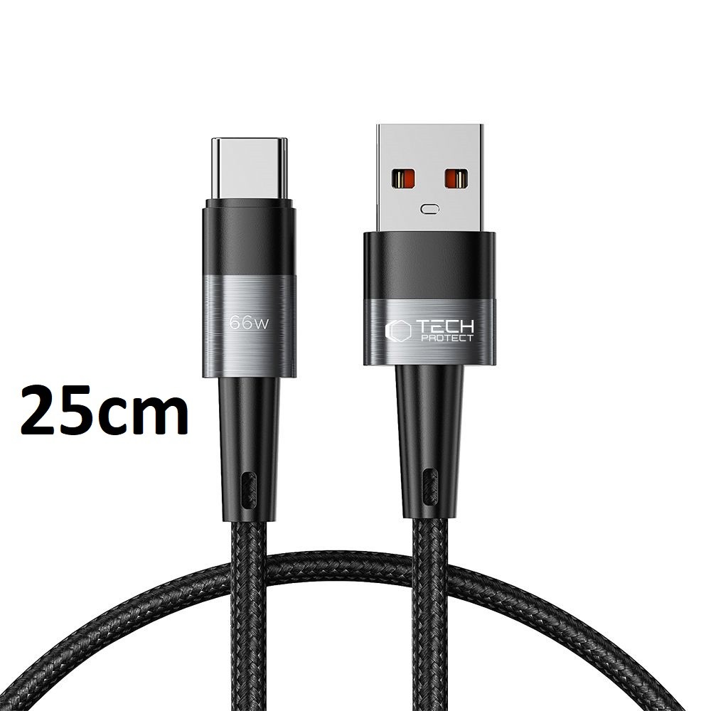 Tech-Protect UltraBoost 66W USB Type-C 25cm Adatkábel - Fekete
