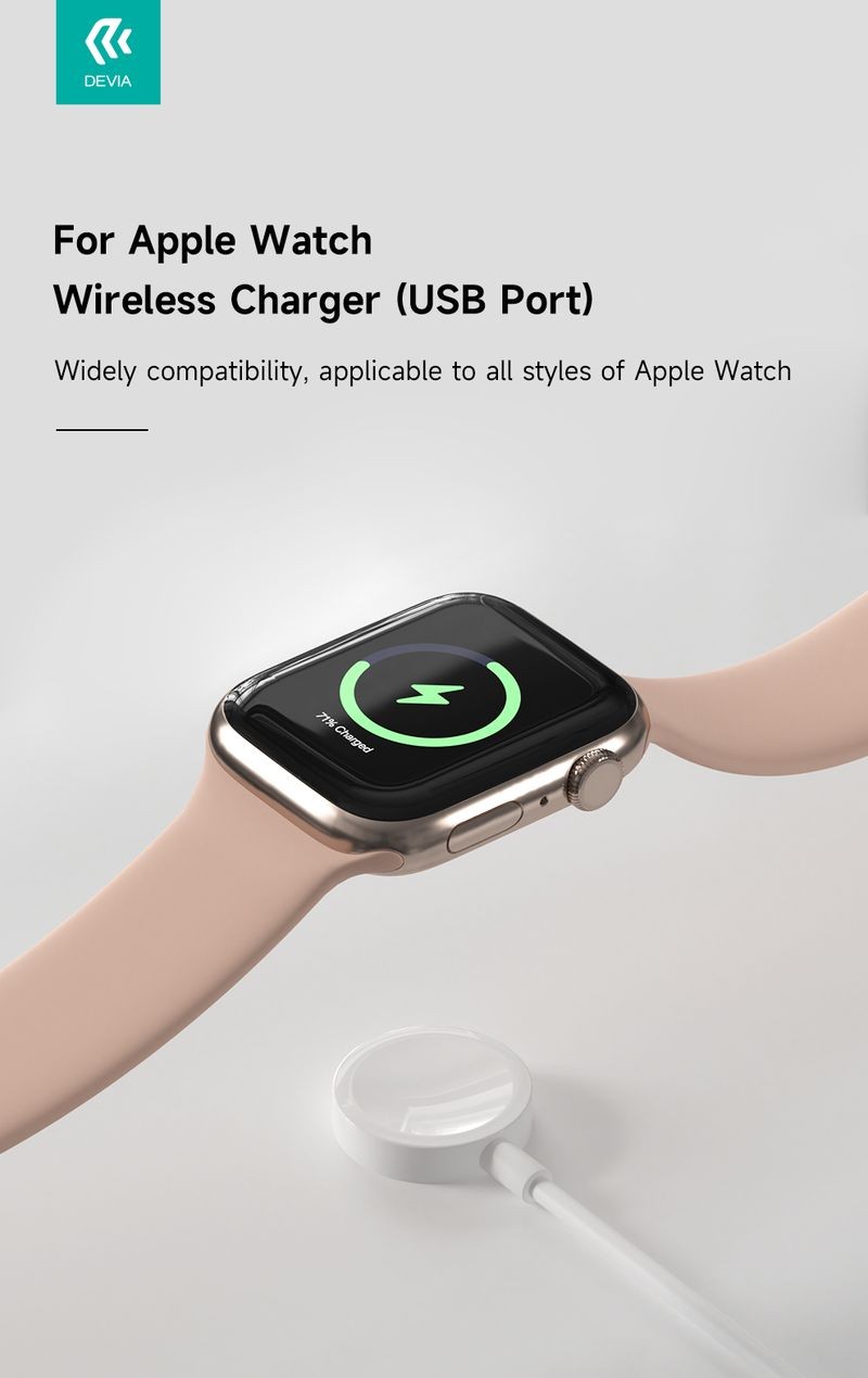DEVIA EA399 Smart USB Type-C Magnetic Wireless Apple iWatch Töltő - Fehér