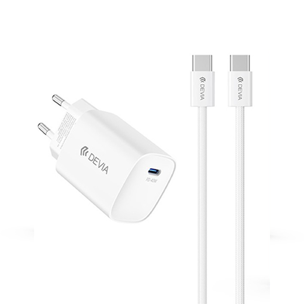 Devia RCE-6001CWEU Ultra6 PD 40W Dynamic GaN Hálózati Töltőfej + USB Type-